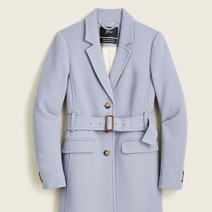 JCrew wool coat - soft blue - w belt - NWT - size 2